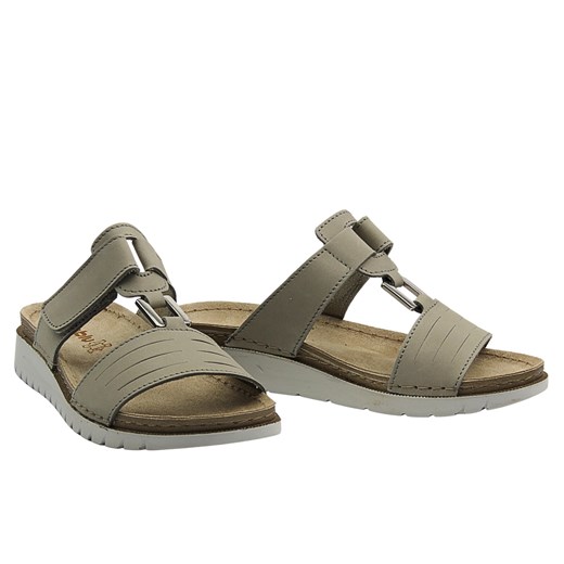 Klapki damskie z regulowanym paskiem na rzep kremowy beż Inblu CN-07GU ze sklepu ulubioneobuwie w kategorii Klapki damskie - zdjęcie 181976063