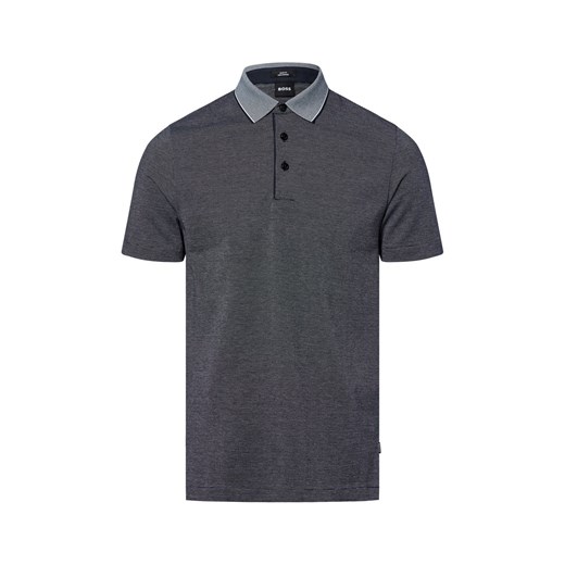 BOSS Męska koszulka polo - Pitton Mężczyźni Bawełna granatowy wzorzysty ze sklepu vangraaf w kategorii T-shirty męskie - zdjęcie 181981082