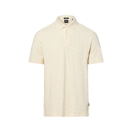 BOSS Męska koszulka polo - H-Pack 80 Mężczyźni Bawełna piaskowy wypukły wzór tkaniny ze sklepu vangraaf w kategorii T-shirty męskie - zdjęcie 181981084
