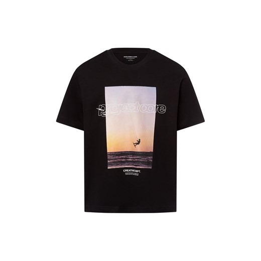 Jack & Jones Koszulka męska - JCOUnion Mężczyźni Bawełna czarny nadruk ze sklepu vangraaf w kategorii T-shirty męskie - zdjęcie 181981113