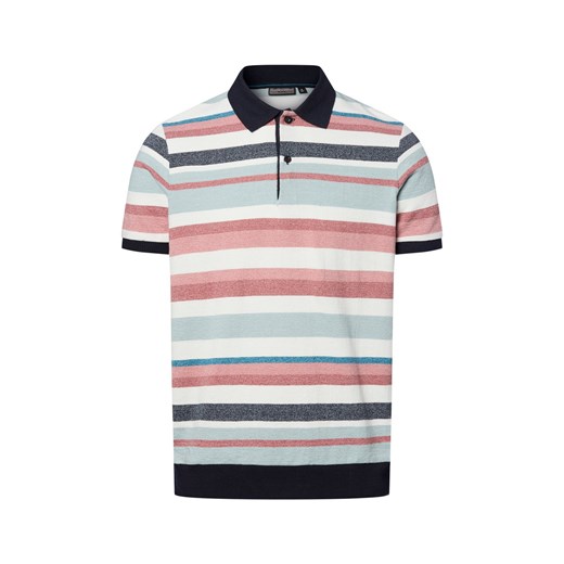 Finshley & Harding Męska koszulka polo Mężczyźni écru w paski ze sklepu vangraaf w kategorii T-shirty męskie - zdjęcie 181981121