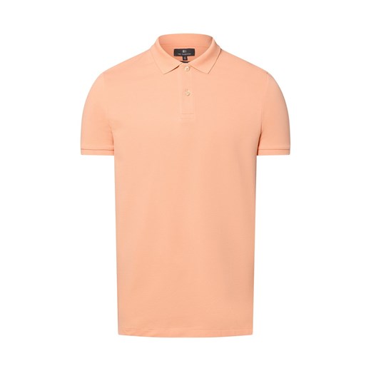 Nils Sundström Męska koszulka polo Mężczyźni Bawełna morelowy jednolity ze sklepu vangraaf w kategorii T-shirty męskie - zdjęcie 181981143