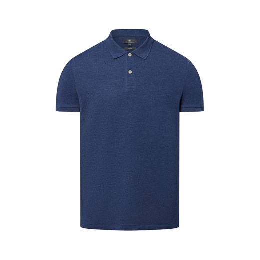 Nils Sundström Męska koszulka polo Mężczyźni Bawełna indygo marmurkowy ze sklepu vangraaf w kategorii T-shirty męskie - zdjęcie 181981144