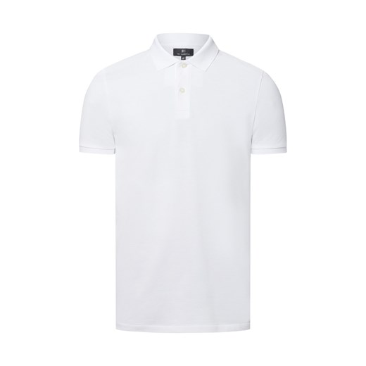 Nils Sundström Męska koszulka polo Mężczyźni Bawełna biały jednolity ze sklepu vangraaf w kategorii T-shirty męskie - zdjęcie 181981151