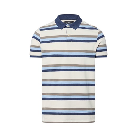 Nils Sundström Męska koszulka polo Mężczyźni Bawełna kitt jednolity ze sklepu vangraaf w kategorii T-shirty męskie - zdjęcie 181981152