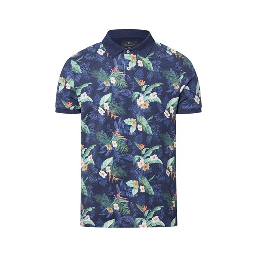 Nils Sundström Męska koszulka polo Mężczyźni Bawełna indygo wzorzysty ze sklepu vangraaf w kategorii T-shirty męskie - zdjęcie 181981160