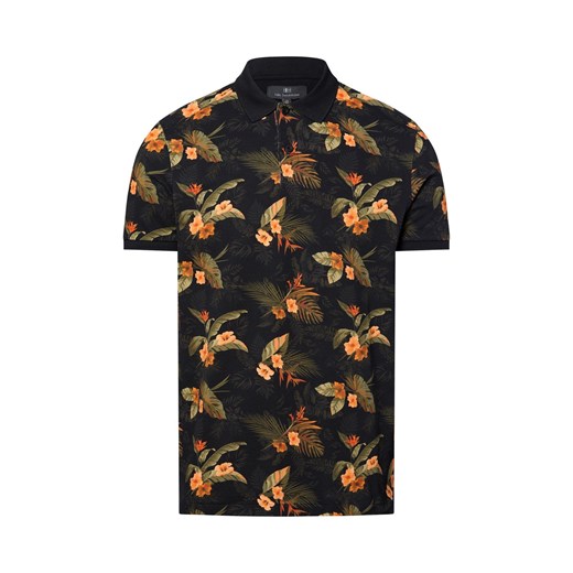 Nils Sundström Męska koszulka polo Mężczyźni Bawełna czarny wzorzysty ze sklepu vangraaf w kategorii T-shirty męskie - zdjęcie 181981161