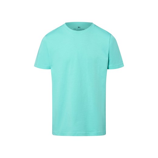 Nils Sundström Koszulka męska Mężczyźni Bawełna turkusowy jednolity ze sklepu vangraaf w kategorii T-shirty męskie - zdjęcie 181981181