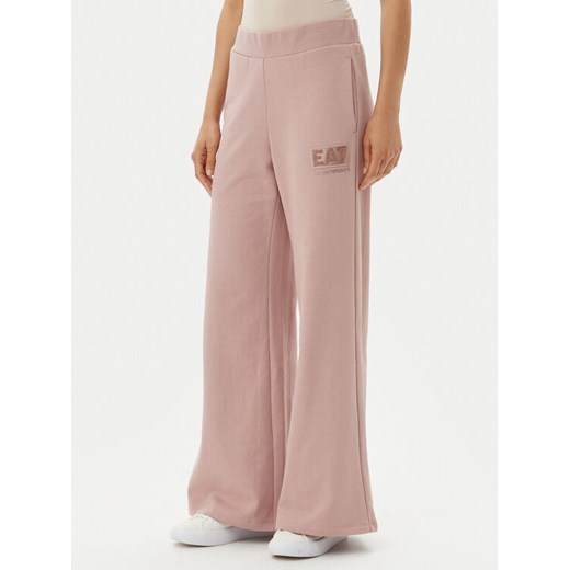 EA7 Emporio Armani Spodnie dresowe 7W000179 AF12473 U4079 Różowy Wide Leg ze sklepu MODIVO w kategorii Spodnie damskie - zdjęcie 181984093