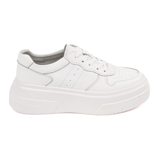 Białe sneakersy na platformie skórzane Sergio Leone ze sklepu ButyModne.pl w kategorii Buty sportowe damskie - zdjęcie 181984912