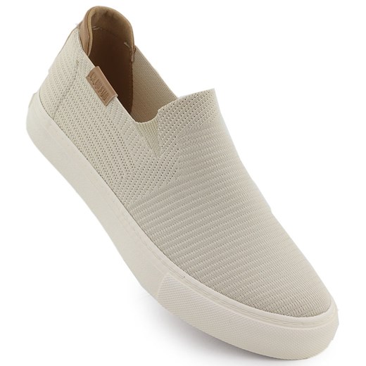 Tenisówki tekstylne slip on beżowe Big Star RR274721 beżowy 36 promocyjna cena ButyModne.pl