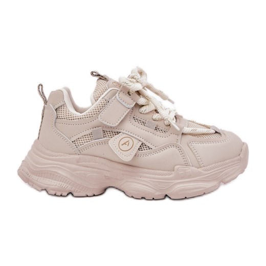 Inna Sneakersy Dziecięce Na Platformie Beżowe beżowy ze sklepu ButyModne.pl w kategorii Buty sportowe dziecięce - zdjęcie 181985162