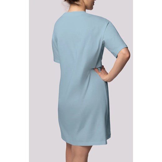 Mona bawełniana koszula nocna damska jasnoniebieska Bliss Plus Size, Kolor jasnoniebieski, Rozmiar 2XL, Mona ze sklepu Primodo w kategorii Koszule nocne - zdjęcie 181986604