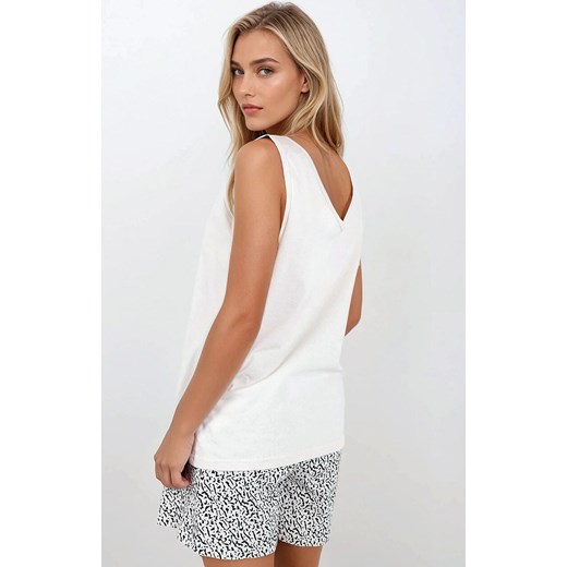 Krótka piżama damska Make It Happen, Kolor beżowy-wzór, Rozmiar S, Momenti per me ze sklepu Intymna w kategorii Piżamy damskie - zdjęcie 181987061