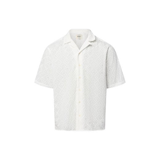 Redefined Rebel Męska koszula casual - RRGrady Mężczyźni Modern Fit Bawełna biały wypukły wzór tkaniny ze sklepu vangraaf w kategorii Koszule męskie - zdjęcie 181990081