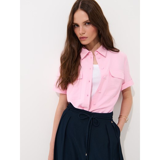 Mohito - Różowa koszula z wiskozą - pastelowy różowy Mohito 40 Mohito