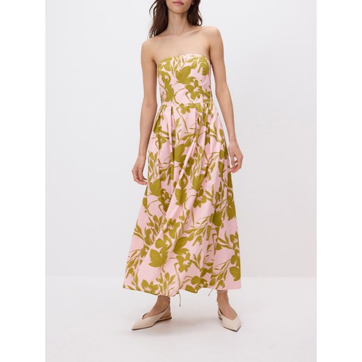 Reserved - Wzorzysta sukienka midi - wielobarwny Reserved L Reserved