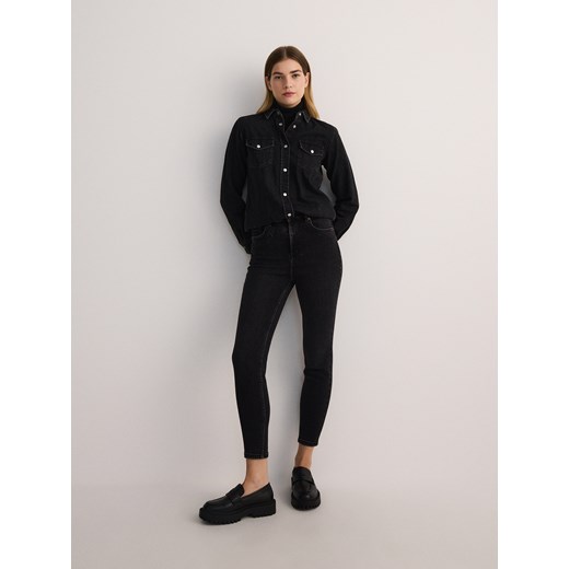 Reserved - Jeansy slim fit z aplikacjami - czarny ze sklepu Reserved w kategorii Jeansy damskie - zdjęcie 181991483