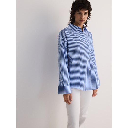 Reserved - Koszula oversize w paski - niebieski Reserved M okazja Reserved