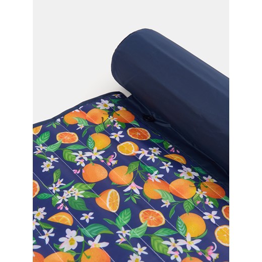 Sinsay - Mata plażowa z poduszką w pomarańcze - granatowy Sinsay One Size Sinsay