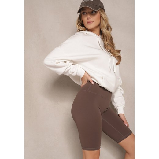 Brązowe Szorty Kolarki High Waist Basalla ze sklepu renee.pl w kategorii Szorty - zdjęcie 181992774