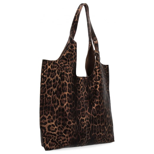 Shopper bag brązowa Other na wakacje na ramię