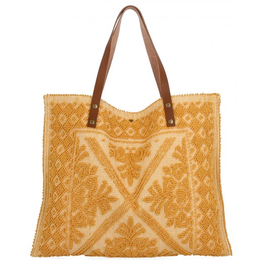 Włoska Torebka Shopper bag w Modne Wzory 5887 Żółta ze sklepu PaniTorbalska w kategorii Torby Shopper bag - zdjęcie 181995101