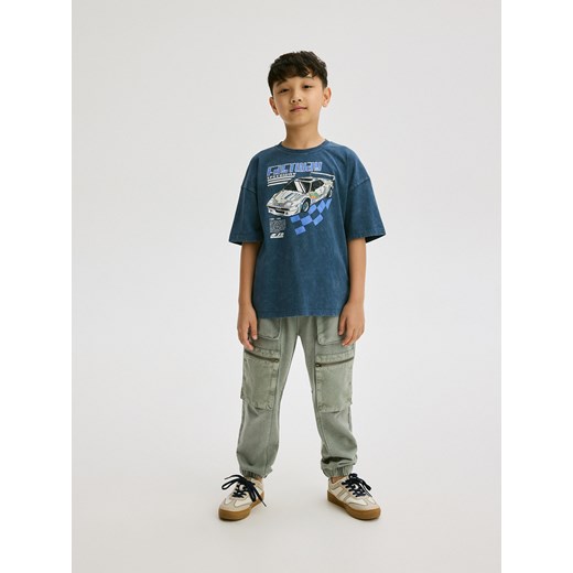 Reserved - T-shirt oversize - granatowy Reserved 122 (6-7 lat) okazyjna cena Reserved