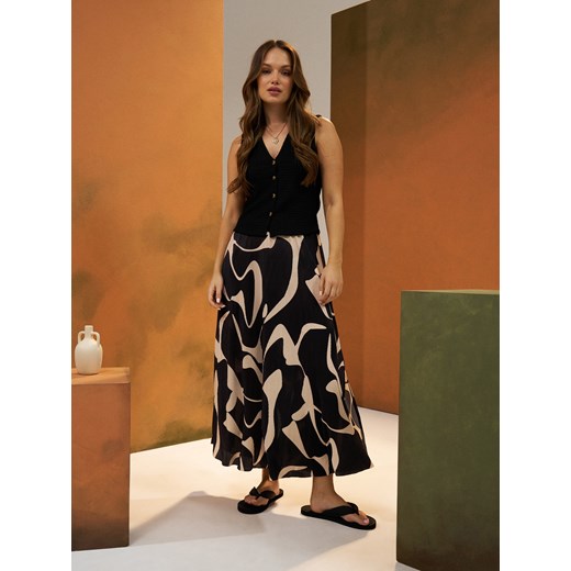 Sinsay - Wzorzysta spódnica maxi - wielobarwny Sinsay M Sinsay