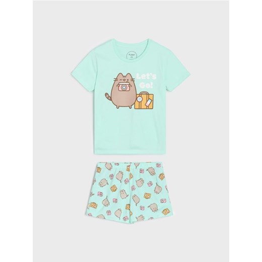 Sinsay - Piżama dwuczęściowa Pusheen the Cat - zielony ze sklepu Sinsay w kategorii Piżamy dziecięce - zdjęcie 181998513