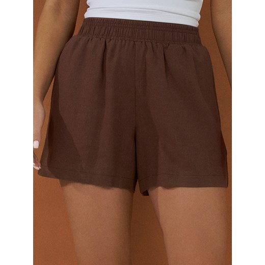 Sinsay - Wiskozowe szorty z domieszką lnu - brązowy Sinsay XXL Sinsay