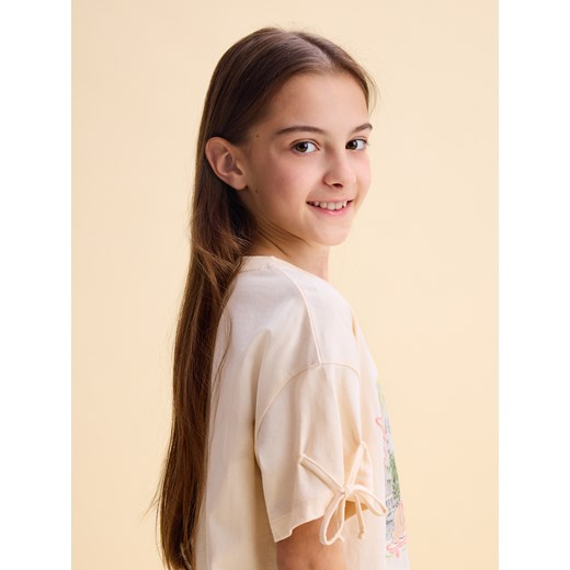 Reserved - T-shirt z nadrukiem - beżowy Reserved 116 (5-6 lat) Reserved