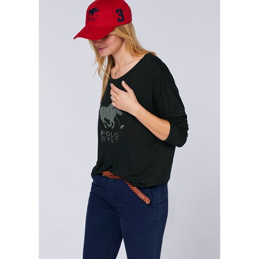 Bluzka damska Polo Sylt z nadrukami z kołnierzykiem z krótkimi rękawami 