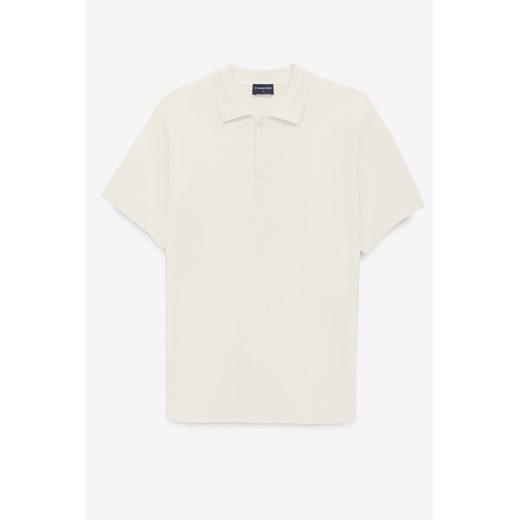 KOSZULKA POLO TENNIS CLUB 011 ECRU Z WISKOZY ze sklepu Recman w kategorii T-shirty męskie - zdjęcie 182002784