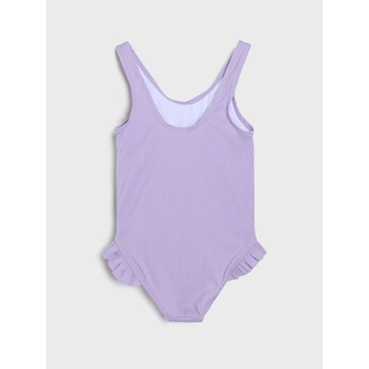 Sinsay - Jednoczęściowy strój kąpielowy z falbaną - fioletowy Sinsay 134/140 Sinsay