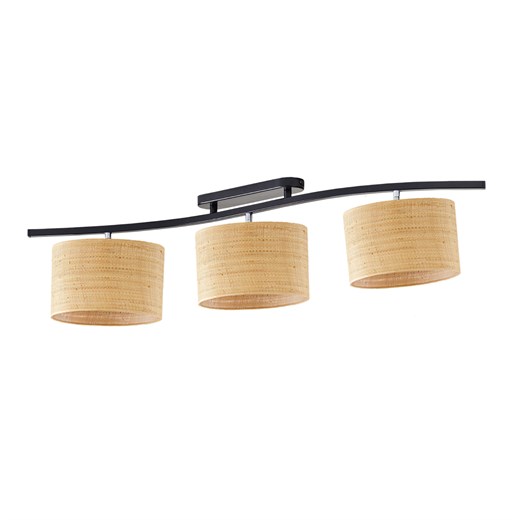 Regulowana 3-punktowa lampa sufitowa w stylu boho CARTAGENA BOHO z rattanowymi kloszami ze sklepu Lysne w kategorii Lampy sufitowe - zdjęcie 182003902