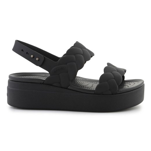 Sandały Crocs Brooklyn Woven Low Wedge 209977-060 czarne ze sklepu ButyModne.pl w kategorii Sandały damskie - zdjęcie 182004122