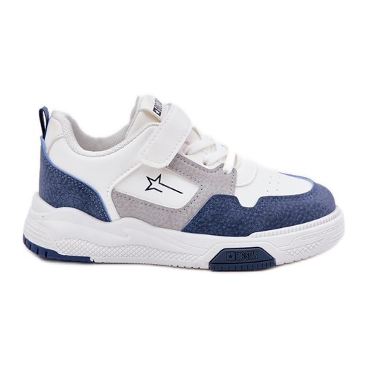Lekkie Sneakersy Dziecięce Big Star RR374053 Biało-Niebieskie białe ze sklepu ButyModne.pl w kategorii Buty sportowe dziecięce - zdjęcie 182004581