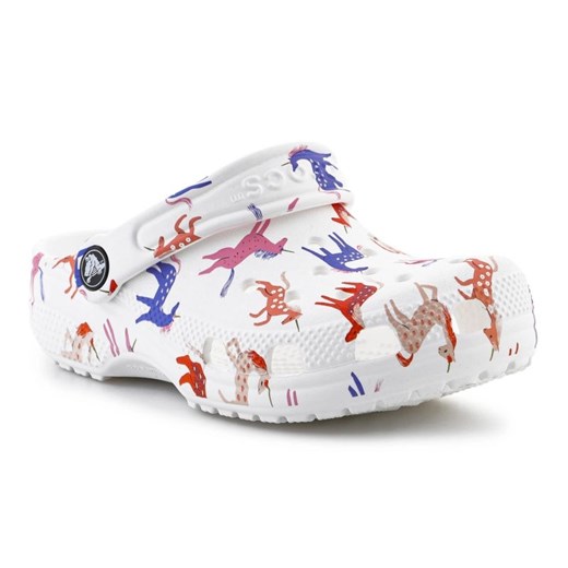Klapki Crocs Classic Character Print Clog Jr 209695-9CD białe ze sklepu ButyModne.pl w kategorii Klapki dziecięce - zdjęcie 182004622