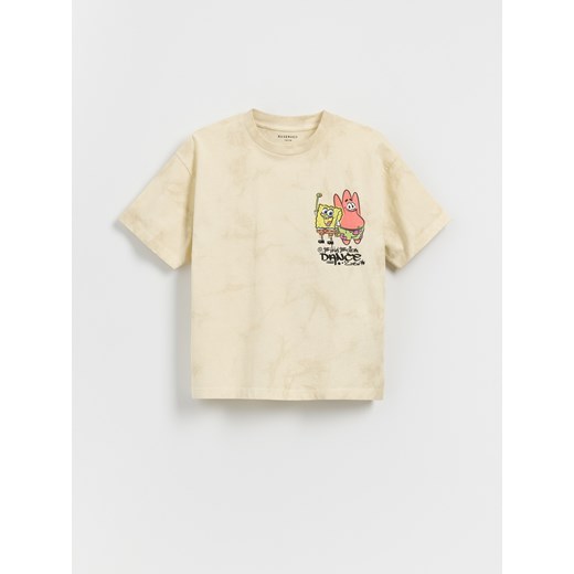 Reserved - T-shirt SpongeBob - złamana biel ze sklepu Reserved w kategorii T-shirty chłopięce - zdjęcie 182011702
