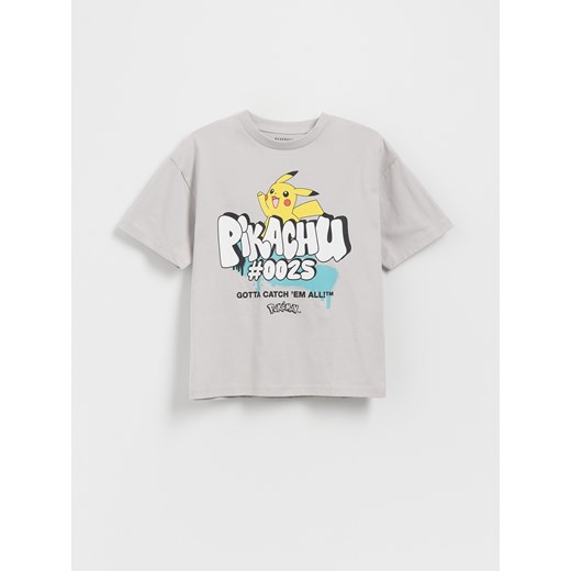 Reserved - Bawełniany t-shirt Pokemon - jasnoszary ze sklepu Reserved w kategorii T-shirty chłopięce - zdjęcie 182012050