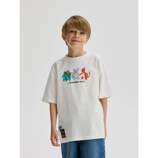 Reserved - T-shirt Pokémon - złamana biel ze sklepu Reserved w kategorii T-shirty chłopięce - zdjęcie 182012053