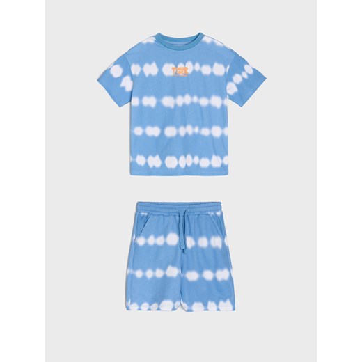 Sinsay - Komplet dzianinowy z efektem tie-dye - mid blue Sinsay 110 (4-5 l) Sinsay