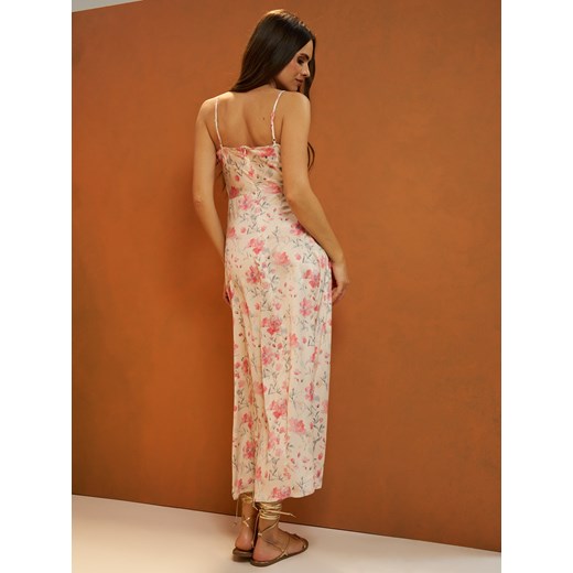 Sinsay - Sukienka midi w kwiaty na ramiączkach - wielobarwny Sinsay XL Sinsay