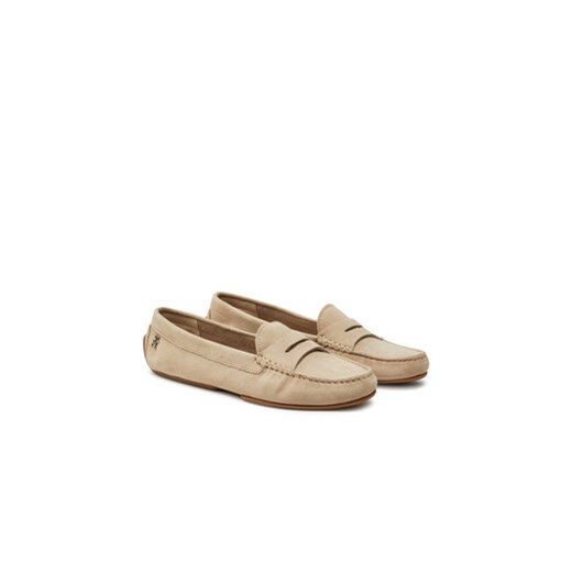 Mokasyny Tommy Hilfiger Th Suede Driver Loafer FW0FW08563 Beżowy Tommy Hilfiger 37 eobuwie.pl