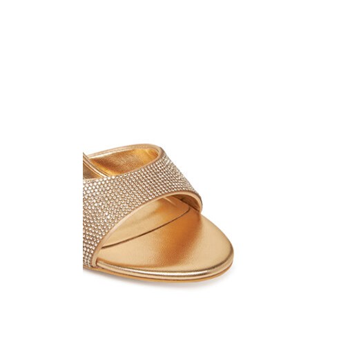 Sandały damskie złote Aldo z klamrą na szpilce eleganckie