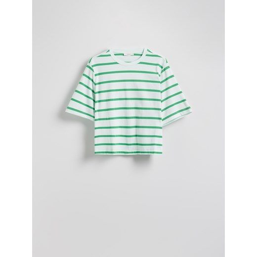 Reserved - T-shirt regular w paski - jasnoniebieski Reserved S Reserved