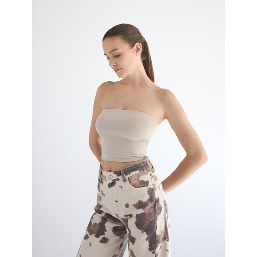 Reserved - Top bandeau - beżowy ze sklepu Reserved w kategorii Bluzki damskie - zdjęcie 182019210