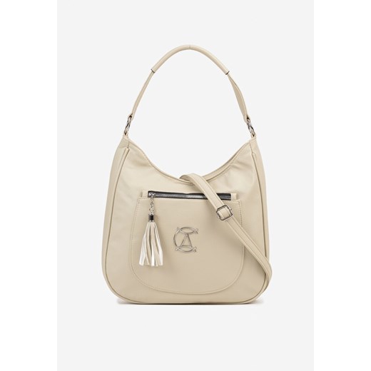 Beżowa   Torebka Typu Shopper Ozdobiona Frędzlami Felluria ze sklepu born2be.pl w kategorii Torby Shopper bag - zdjęcie 182019681