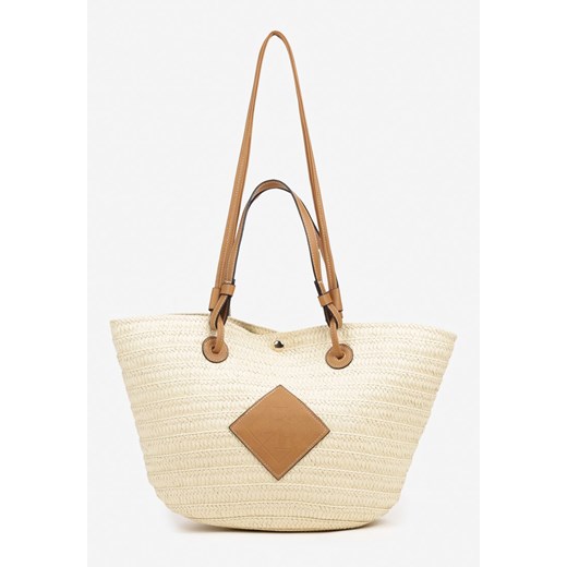 Beżowa Torebka w Stylu Boho z Plecionki Galofina ze sklepu born2be.pl w kategorii Torby Shopper bag - zdjęcie 182019883